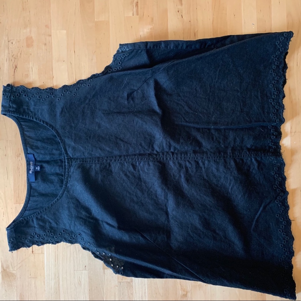 Madewell black open back tank. Size M